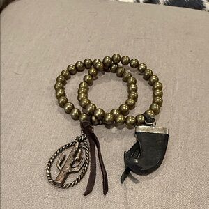 Gold Beaded Bracelet Set